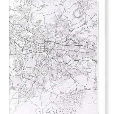 GLASGOW FULL MAP (LIGHT): Greeting Card