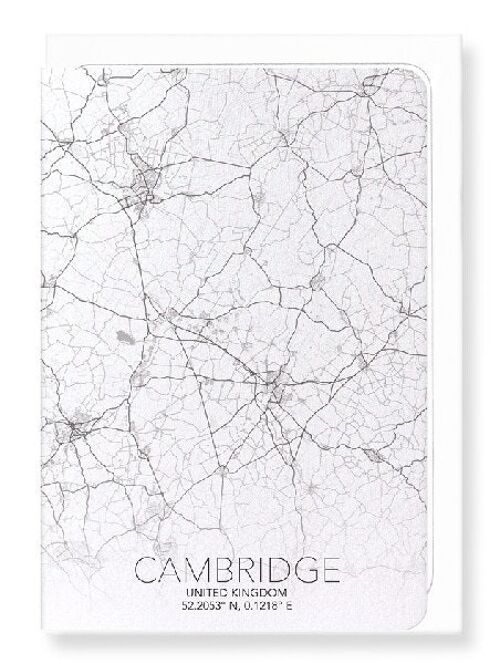 CAMBRIDGE FULL MAP (LIGHT): Greeting Card