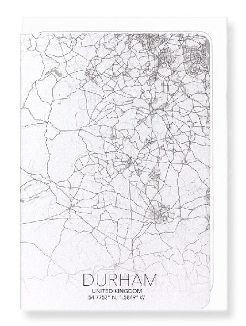 DURHAM FULL MAP (LIGHT): Greeting Card