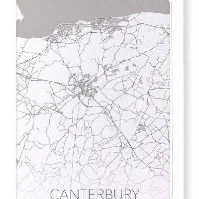 CANTERBURY FULL MAP (LIGHT): Greeting Card