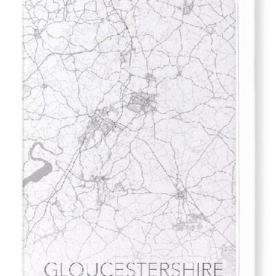 GLOUCESTERSHIRE FULL MAP (LIGHT): Greeting Card
