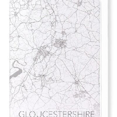 CARTE COMPLÈTE DU GLOUCESTERSHIRE (LUMIÈRE): Carte de vœux