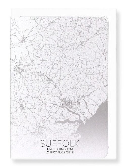 SUFFOLK FULL MAP (LIGHT): Greeting Card