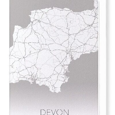 DEVON FULL MAP (LIGHT): Greeting Card
