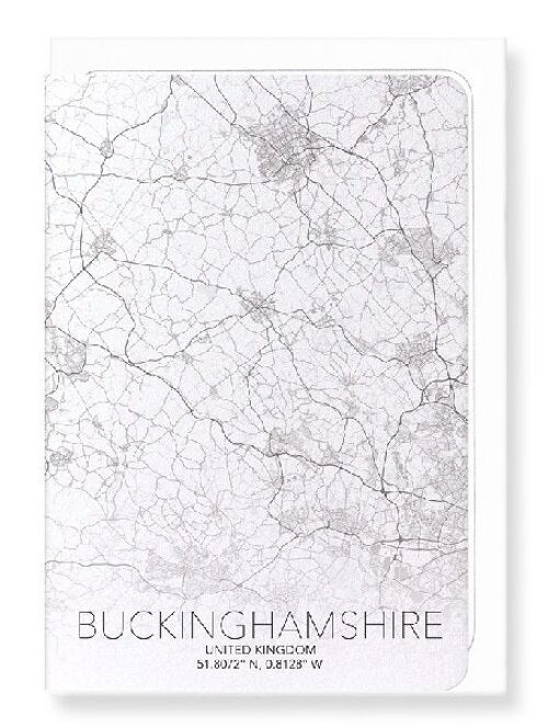 BUCKINGHAMSHIRE FULL MAP (LIGHT): Greeting Card
