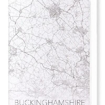 BUCKINGHAMSHIRE FULL MAP (LIGHT): Greeting Card