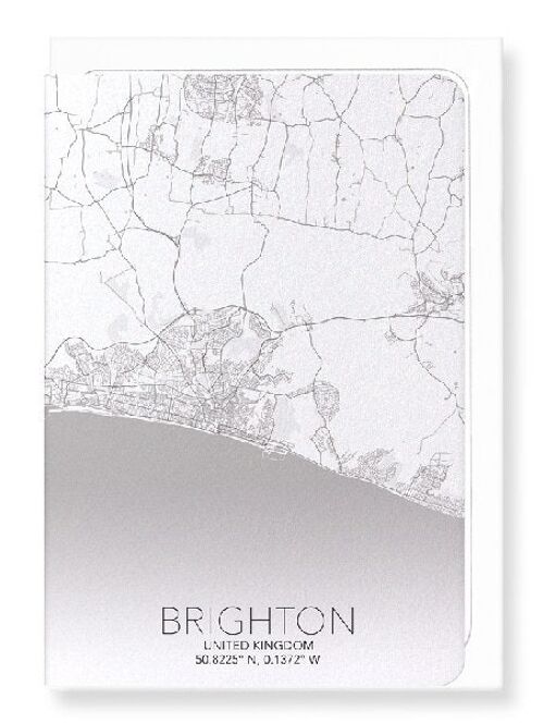 BRIGHTON FULL MAP (LIGHT): Greeting Card