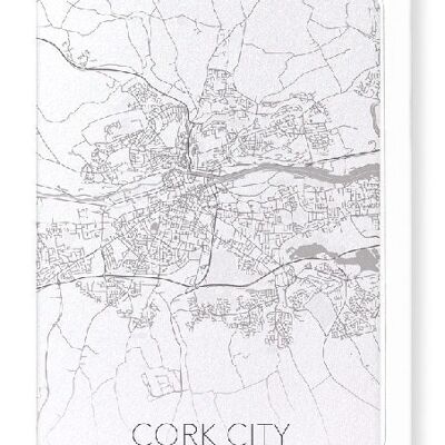 CORK CITY  FULL MAP (LIGHT): NO.1 Greeting Card