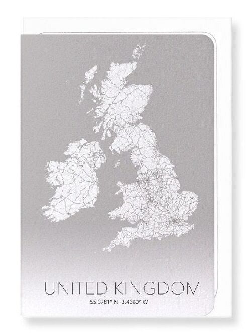 UNITED KINGDOM FULL MAP (LIGHT): Greeting Card