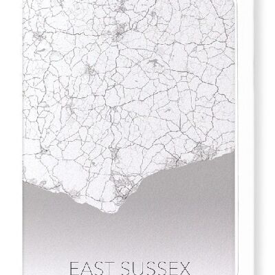 EAST SUSSEX FULL MAP (LIGHT): Greeting Card