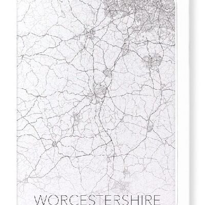 WORCESTERSHIRE FULL MAP (LIGHT): Greeting Card