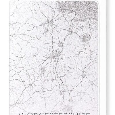 WORCESTERSHIRE FULL MAP (LIGHT): Greeting Card