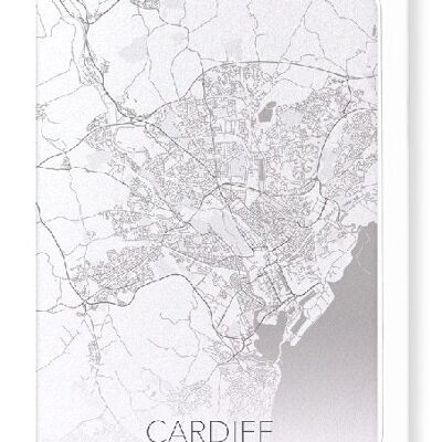 CARDIFF FULL MAP (LIGHT): Greeting Card