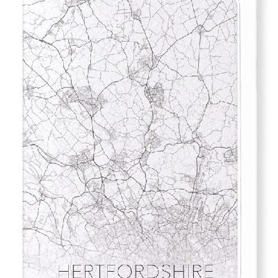 HERTFORDSHIRE FULL MAP (LIGHT): Greeting Card