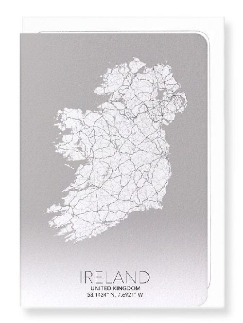 IRELAND FULL MAP (LIGHT): Greeting Card