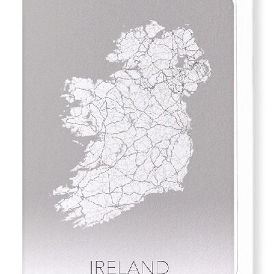 VOLLSTÄNDIGE KARTE IRLANDS (LICHT): Grußkarte
