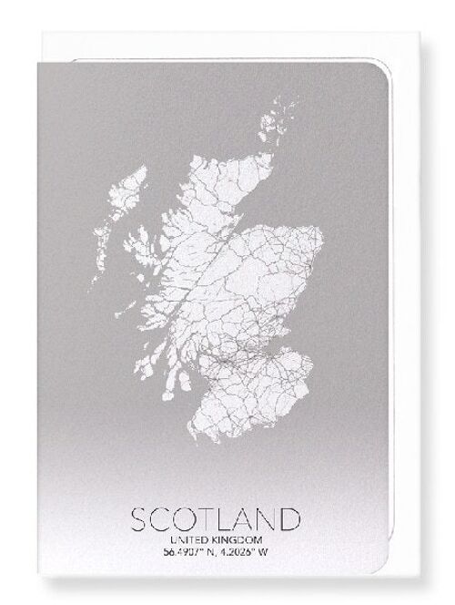 SCOTLAND FULL MAP (LIGHT): Greeting Card