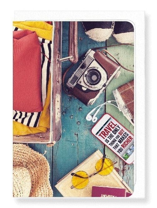 TRAVEL MAKES YOU RICHER Greeting Card