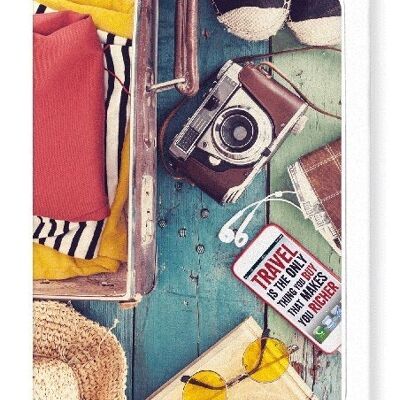 TRAVEL MAKES YOU RICHER Greeting Card