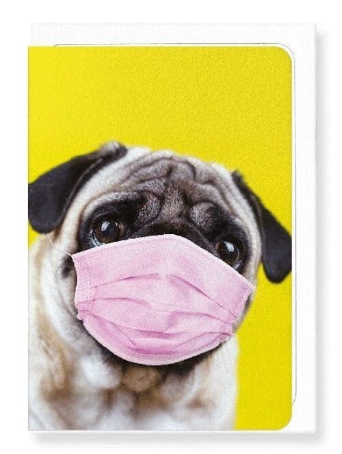 PUG MASK Greeting Card