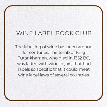 CLUB DE LIVRE D'ÉTIQUETTES DE VIN Carte de vœux 2