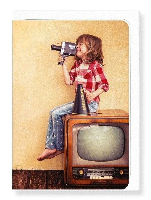 KID AND CAMCORDER Greeting Card