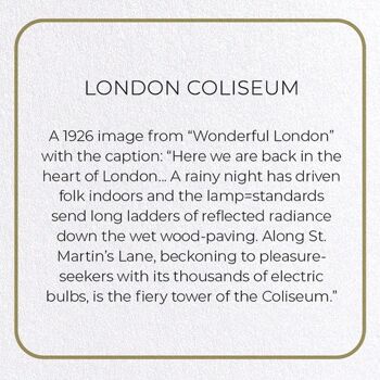 COLISEUM DE LONDRES Carte de vœux 2