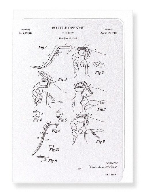 PATENT OF BOTTLE OPENER 1939  Greeting Card