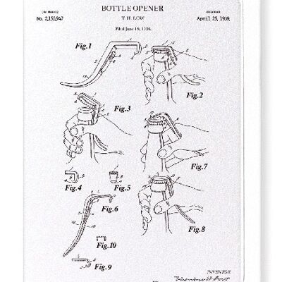 PATENT OF BOTTLE OPENER 1939  Greeting Card