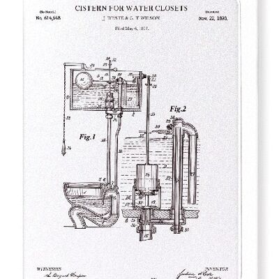 PATENT OF CISTERN FOR WATER CLOSETS 1898  Greeting Card