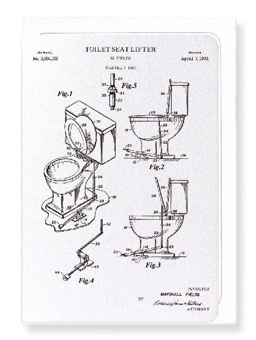 PATENT OF TOILET SEAT LIFTER 1970  Greeting Card