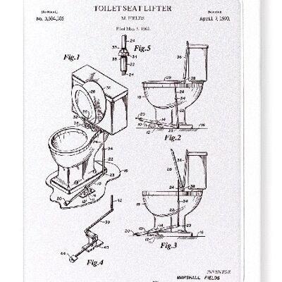 PATENT DES TOILETTENSITZHEBERS 1970 Grußkarte