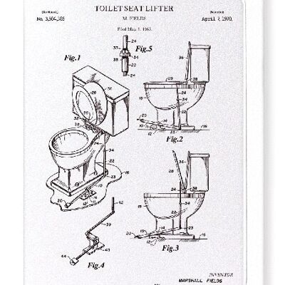 PATENT OF TOILET SEAT LIFTER 1970  Greeting Card