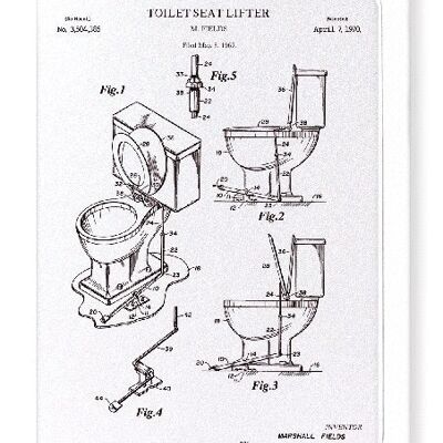 PATENT OF TOILET SEAT LIFTER 1970 Greeting Card
