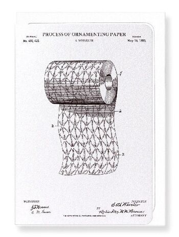 BREVET DE PROCÉDÉ DE PAPIER D'ORNEMENT 1893 Carte de vœux 1