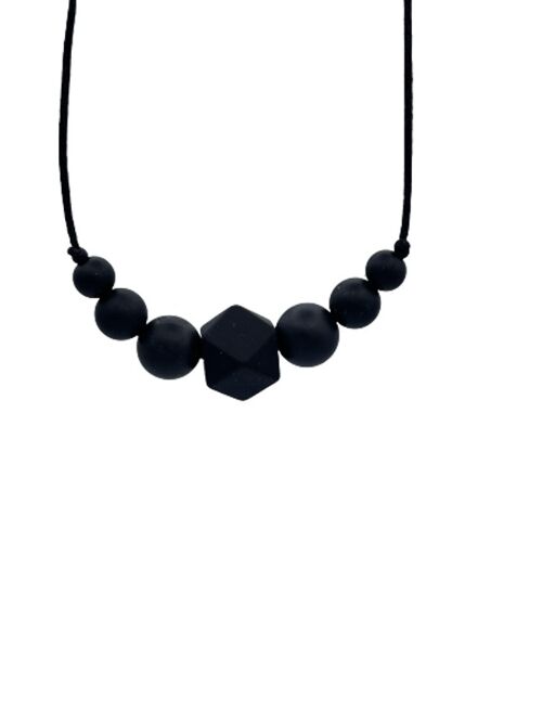 Collier Sensoriel Allaitement - Mini Poosh Noir