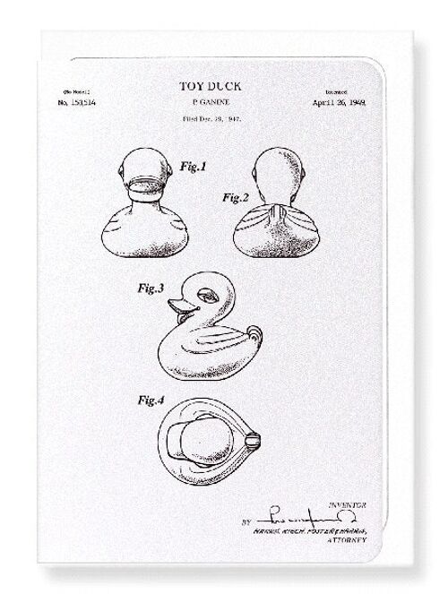 PATENT OF TOY DUCK 1949  Greeting Card