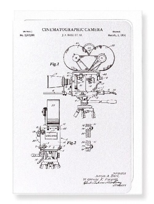 PATENT OF CINEMATOGRAPHY CAMERA 1937  Greeting Card