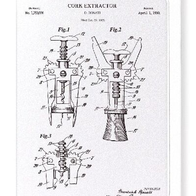 PATENT OF CORK EXTRACTOR 1930  Greeting Card