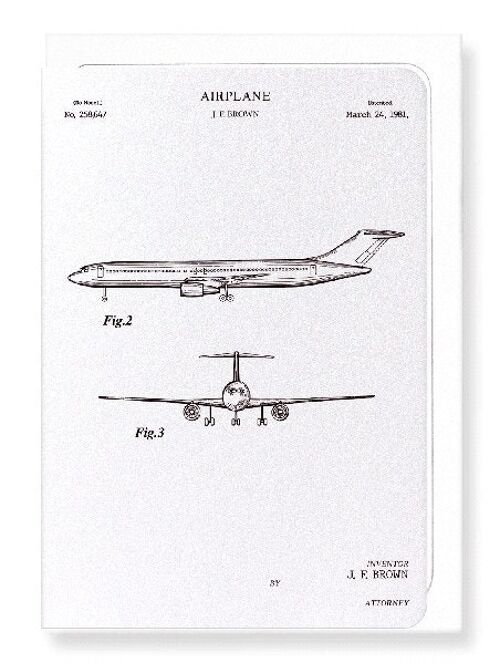 PATENT OF AIRPLANE 1981  Greeting Card