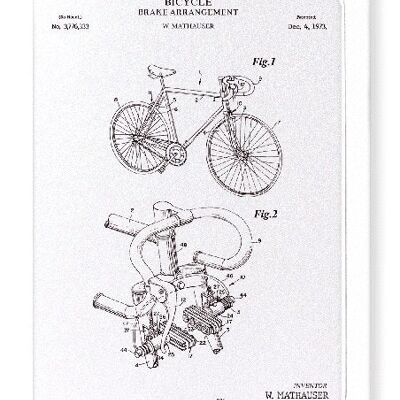 PATENT DER FAHRRADBREMSANORDNUNG 1973 Grußkarte