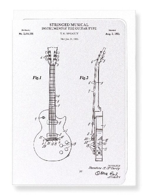 PATENT OF GUITAR 1955  Greeting Card