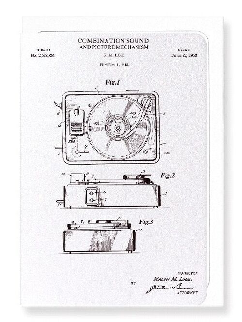 PATENT OF SOUND AND PICTURE MECHANISM 1950  Greeting Card