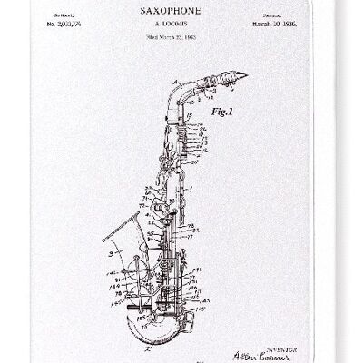 PATENT VON SAXOPHON 1936 Grußkarte