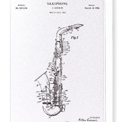 PATENT OF SAXOPHONE 1936  Greeting Card