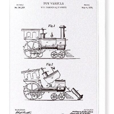 BREVETTO TRENO GIOCATTOLO 1886 Biglietto d'auguri