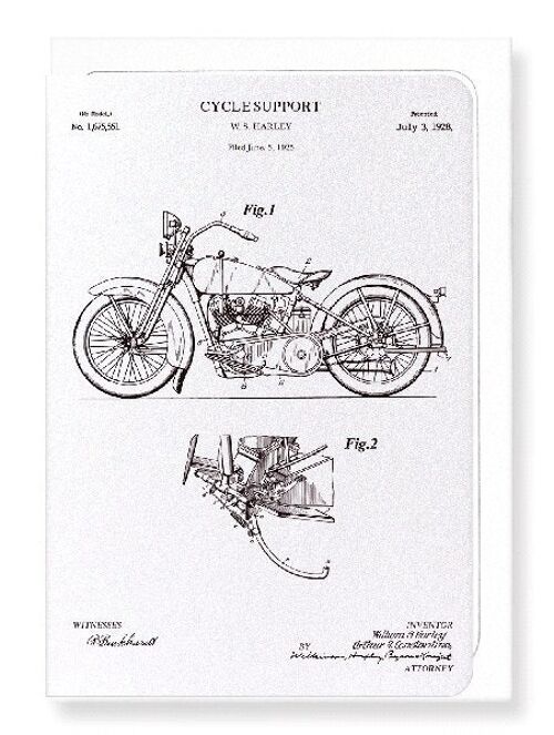 PATENT OF CYCLE SUPPORT 1928  Greeting Card