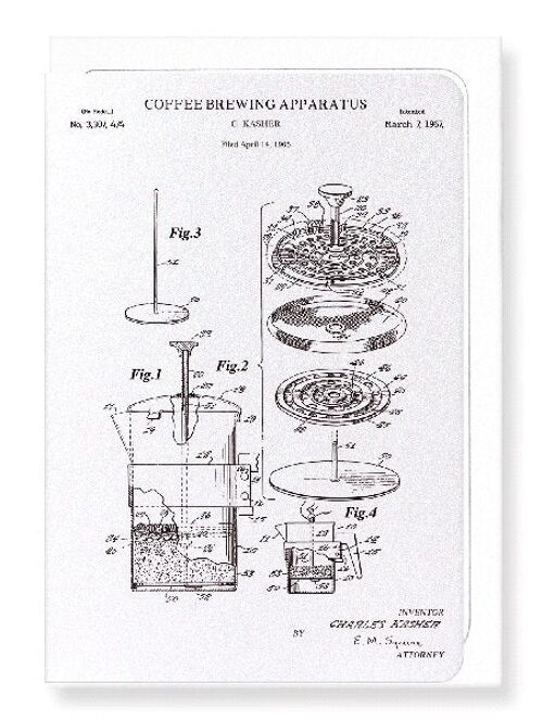 PATENT OF COFFEE BREWING APPARATUS 1967  Greeting Card