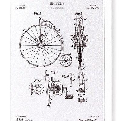 PATENT OF BICYCLE 1887  Greeting Card