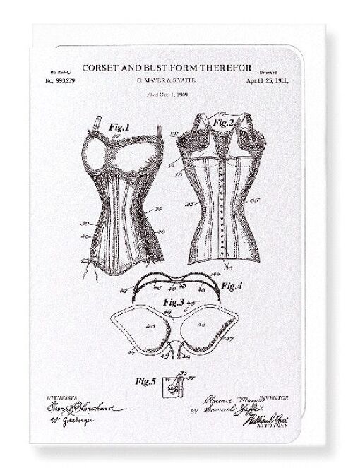 PATENT OF CORSET AND BUST 1911  Greeting Card